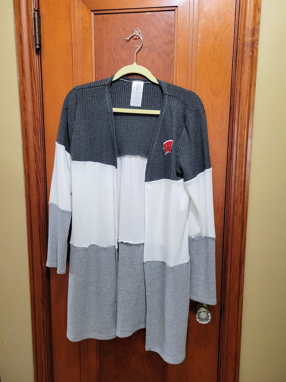 Gameday Couture Wisconsin Badgers Colorblock Waffle Cardigan XL NWOT